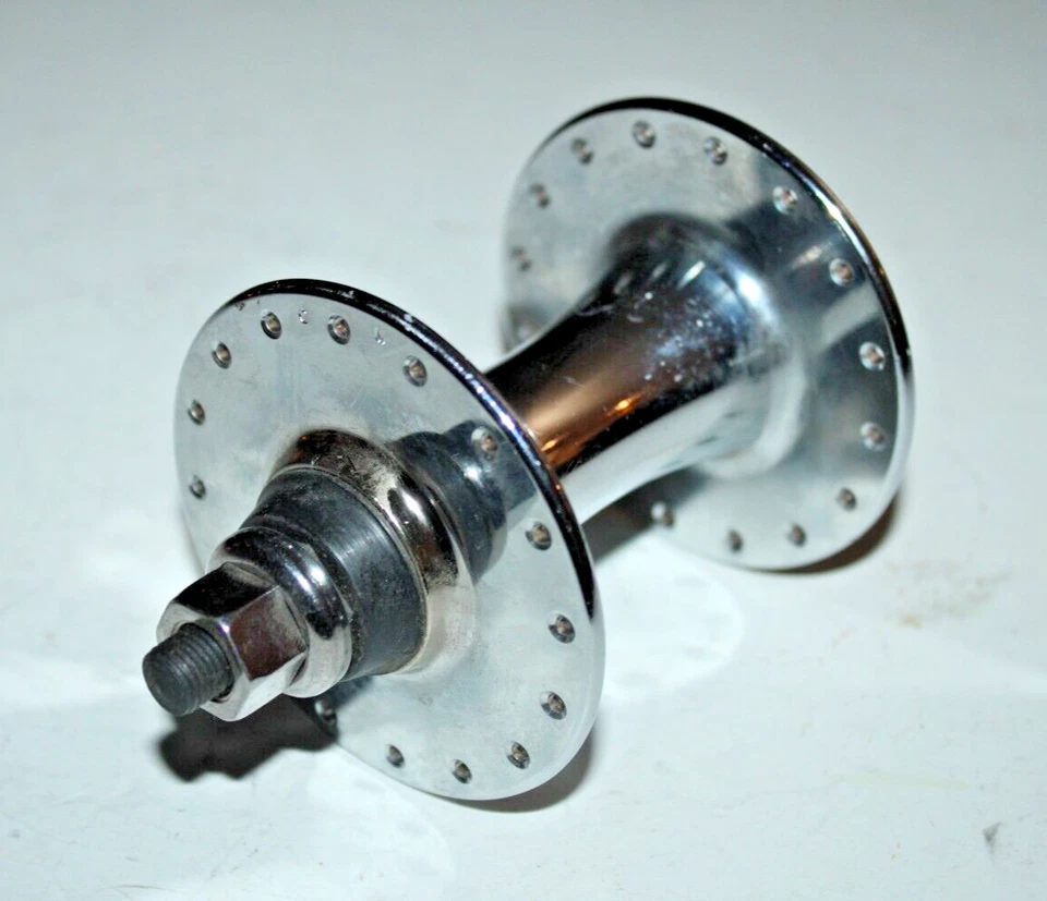 Front Track Bike High Flange Hub 100mm 32h Loose Ball Silver Nut/Bolt Fixie Bolt - Image 2 of 4