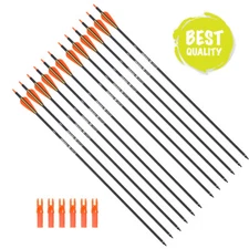 26 28 Inch 12PCS Carbon Archery Arrows Hunting for Archery Compound&Recurve Bows