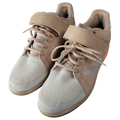 Adidas Power Perfect 3 Sneakers Mens US 10.5 Beige Weightlifting Lace-Up DA9882