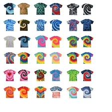 Tie Dye T-Shirts Multi-Color Adult XL 100% Cotton Colortone