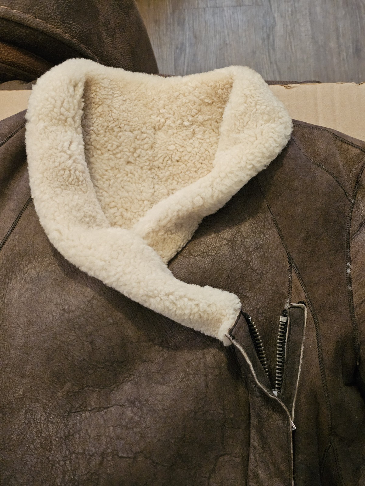 Helmut Lang $2195 Weathered Shearling Leather Jacket See Photos For Measurements image 2