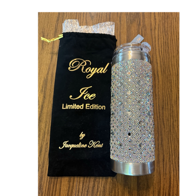 #ad Jacqueline Kent Royal Ice Aurora Borealis Stainless Insulated Tumbler Drink Lid $95.00