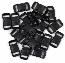 3/8 Inch Black Plastic Curved Buckle DIY Craft Webbing Contoured Side Quick R...