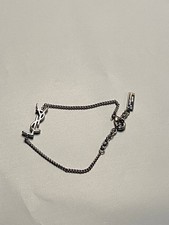 Yves Saint Laurent Silver YSL Logo Chain Bracelet 16+4cm
