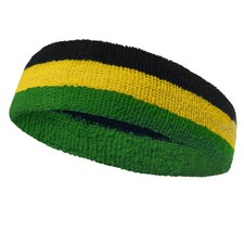 COUVER Triple Color Striped Headband, Black One Size, / Yellow / Green