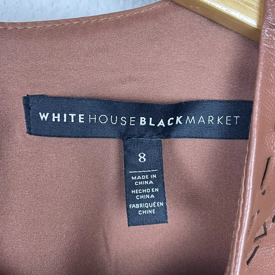 White House Black Market Genuine Leather Cutout Top Western Cowgirl Chic - Image 4 of 4