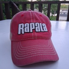 Faded Red Rapala Hat Cap Snap Back Adjustable Adult Mesh Back Fishing Outdoor