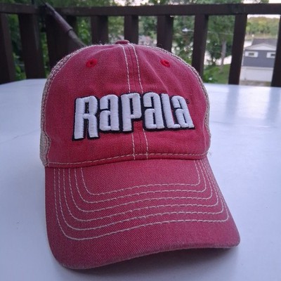 Faded Red Rapala Hat Cap Snap Back Adjustable Adult Mesh Back Fishing Outdoor