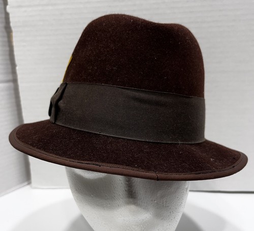 Homburg STYLE Herren Morfelt Qualität Fedora Hut mit Feder Größe 7 100% Wolle - Bild 2 von 11