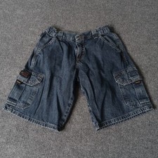 Wrangler Denim Cargo Shorts Boy Husky Size 8 Waist 24