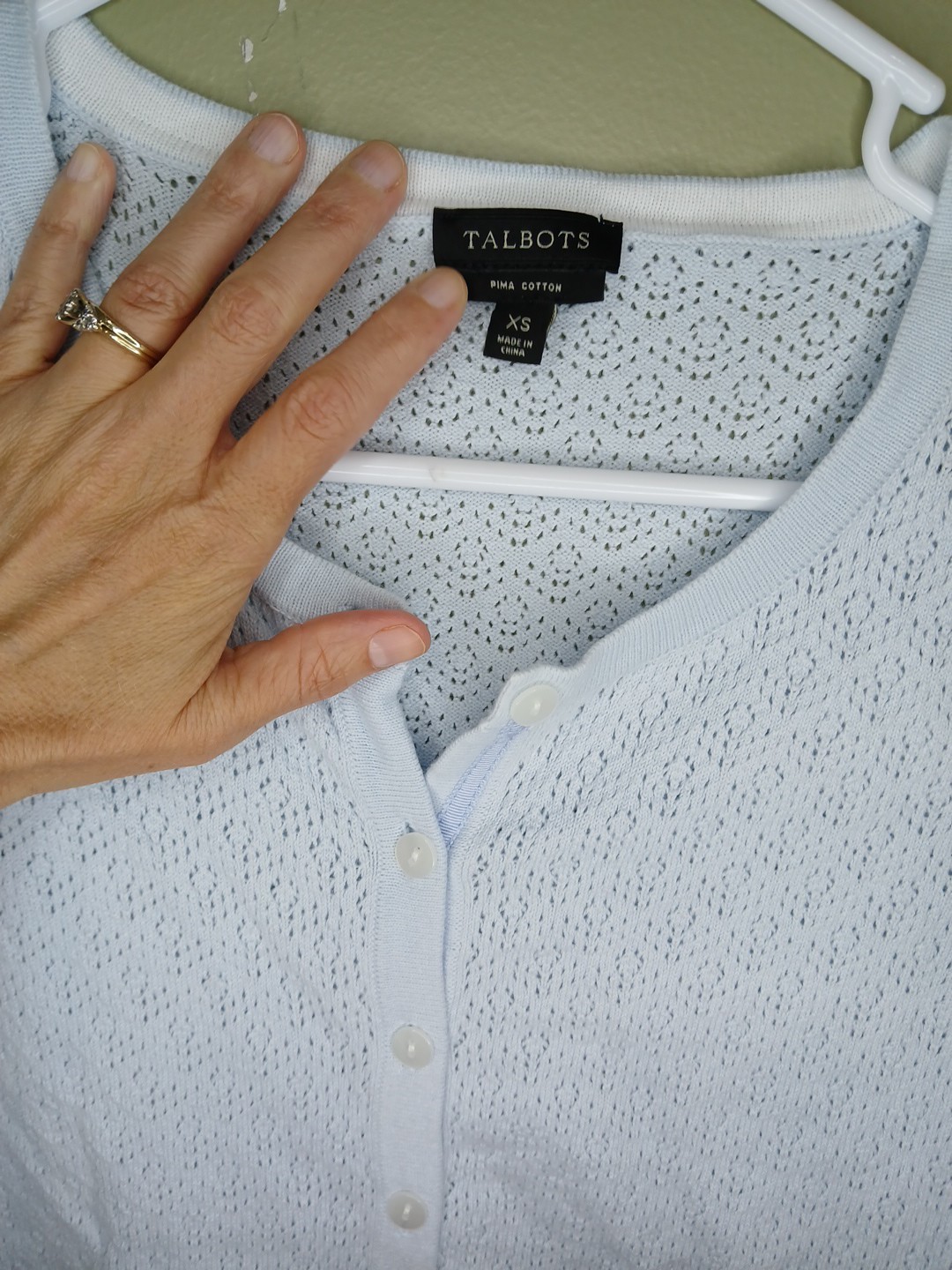 Talbots Light Blue Extra Small Button Up Cardigan… - image 2