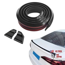 Car Rear Spoiler, 3D Trunk Spoiler Trim Strip, Punch-Free Rubber Gloss Black