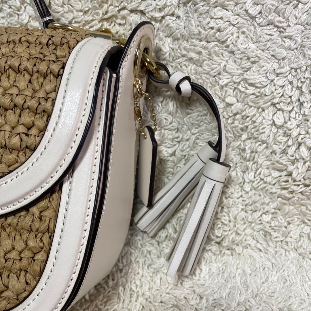[Extremely Good Condition] Coach Raffia Shoulder … - image 4