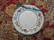 Vintage Greenbrier Resort Hotel Briar Pattern Chipped Bread Plate & Bar Swizzle
