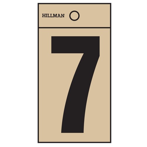 Hillman 839312 2 in. Black On Gold Square-Cut Mylar Number 7