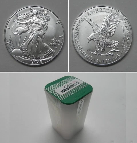 2025 American Silver Eagle with EAGLE PRIVY, Gem Uncirculated from Tube