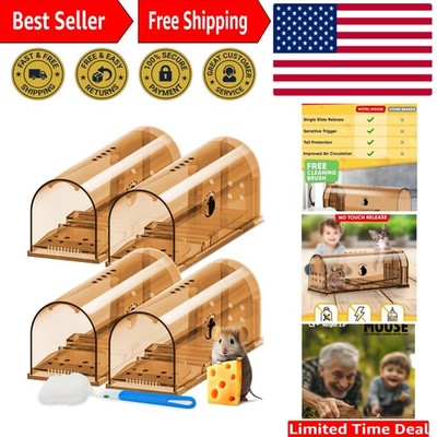 Durable 4-Pack Reusable Mouse Traps with Guide - Catch & Release Securely