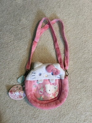 Sanrio Hello Kitty Plush Crossbody Bag  clear face purse NWT