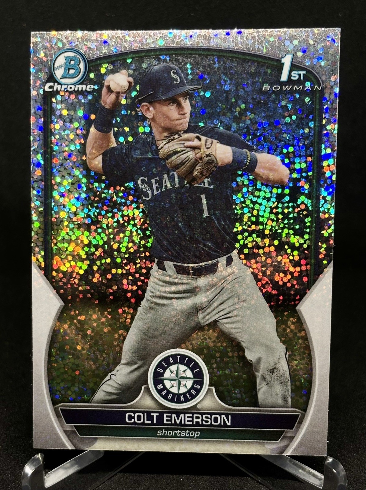 2023 Bowman Draft Chrome 1st Sparkle Refractor Colt Emerson #BDC-42 Mariners