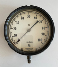 Vintage Ashcroft Bronze Tube Stainless Steel Duragauge Pressure Gauge 0-100 psi