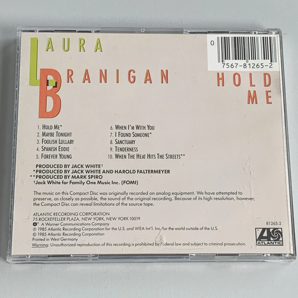 CD Laura Branigan - Hold Me - 1985 - First German press - sehr guter Zustand - Bild 4 von 4