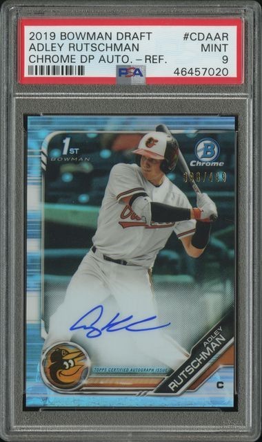 Adley Rutschman 2019 Bowman Chrome Draft 1st Auto Refractor /499 #CDA-AR PSA 9