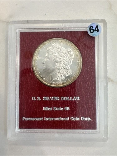 1881 s morgan silver dollar $1 Paramount International Mint State Ms65 Toning