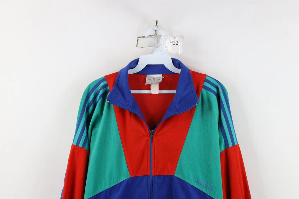 Chaqueta deportiva de terciopelo de terciopelo con bloque de color 2XL Adidas vintage años 80 90 para hombre Foto 2 de 4