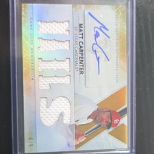 2015 Topps Triple Threads Auto Relic Gold Matt Carpenter 6/9 Cardinals TTAR-MCR4