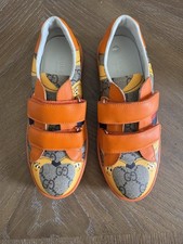 Gucci Unisex Kids Orange Logo Print Strap Sne...