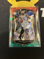2020-21 Panini Select - Premier Level Derrick White Red White Green Cracked Ice