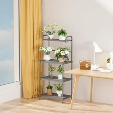 Bakers Rack for Kitchen, 4-Tier Microwave Stand, Microwave Cart Storage Rack...