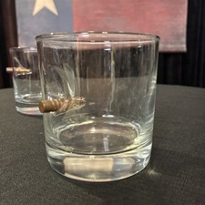 2 Whiskey Glass BENshot Rocks Glass Hand Made 11oz Made in USA Set Pair