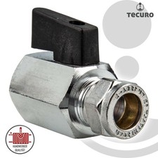 tecuro MINI Kugelhahn mit Klemmring für Kupferrohr - Messing vernickelt