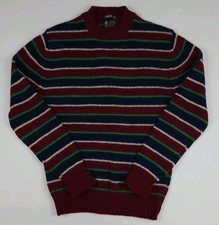 Vintage 80s Izod 100 Wool Multicolor Stripe Pattern Sweater Lightweight Rare