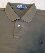 Men's Polo by Ralph Lauren SS dark green 100 cotton polo shirt red pony size XL