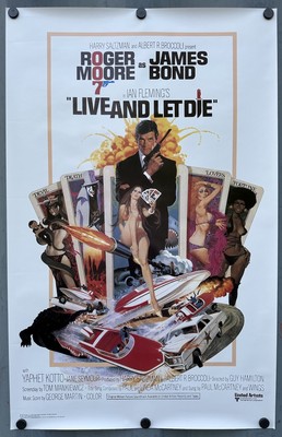 New  Live And Let Die  1973 Reprint US 1 SHT Movie Poster 25 x39  James Bond 007