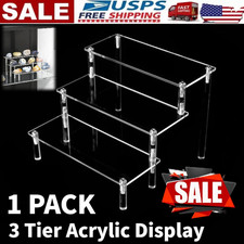 3 Tier Acrylic Display Risers, Large Perfume Organizer Stand,Clear FREE SHIPPING