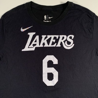 Nike Lebron James Mens 2XL Shirt Jersey Lakers LA Black Purple LBJ DM0415-010