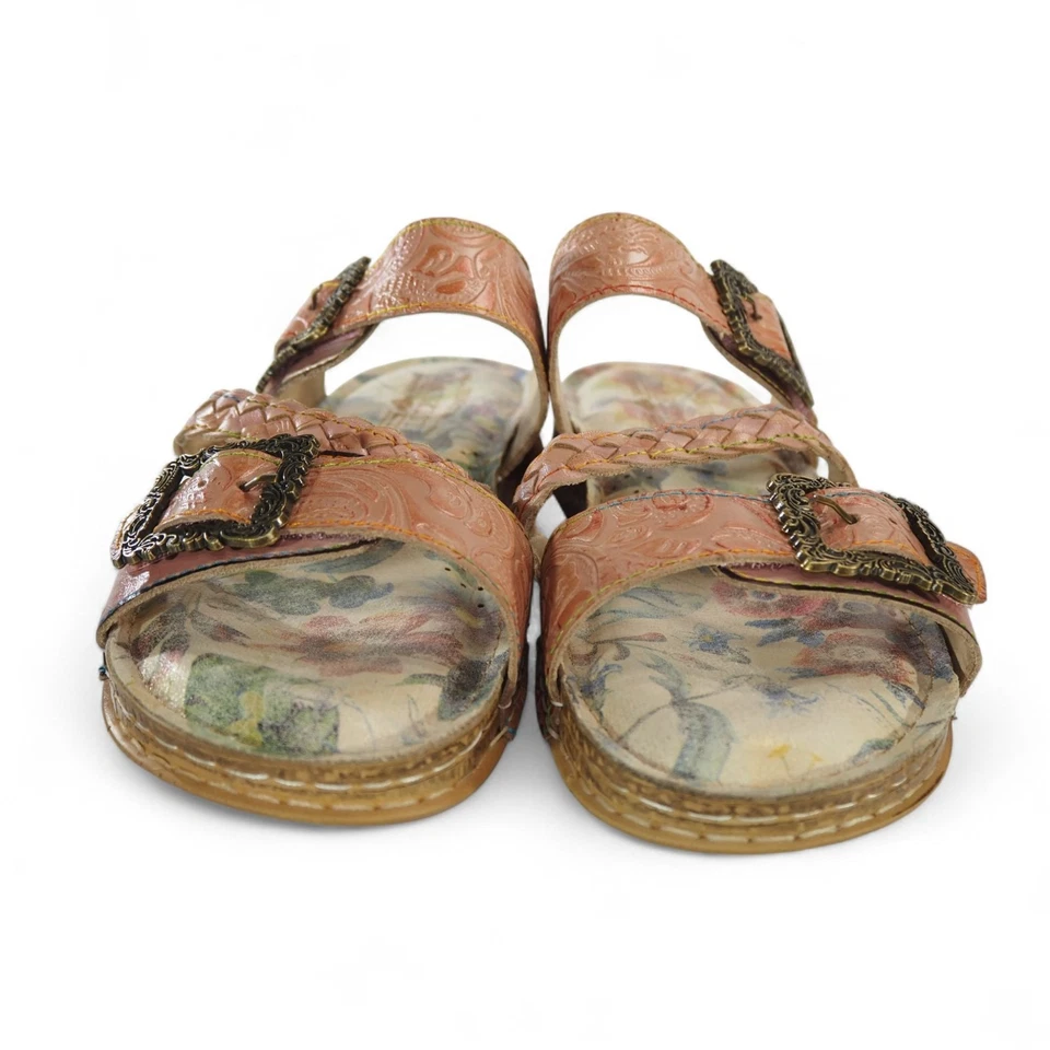 L'ARTISTE by Spring Step Astra Slide Sandals Women's 9.5-10/41 Pink Leather - Image 3 of 4