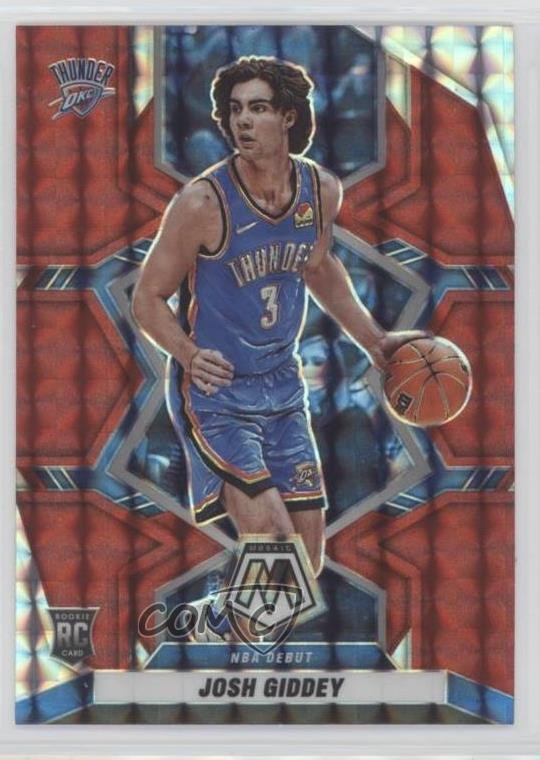 2021-22 Panini Mosaic NBA Debut Red Mosaic Prizm Josh Giddey #265 1bi0
