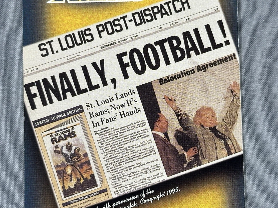 Ticket Stub New Orleans vs. Rams 9-10-95 1st Game St. Louis, Isaac Bruce 5th TD - Image 3 of 4