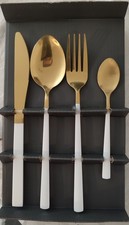 Set Completo x 16 posate in inox effetto oro (nuovo)