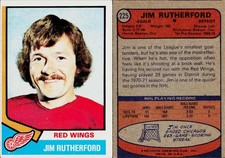 1974-75 Topps Hockey Card #225 Jim Rutherford