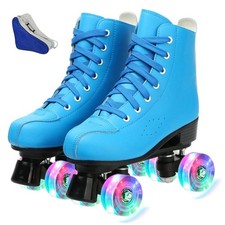 Xudrez Shiny Double Row Four Wheels Roller Skates With Shoes Bag