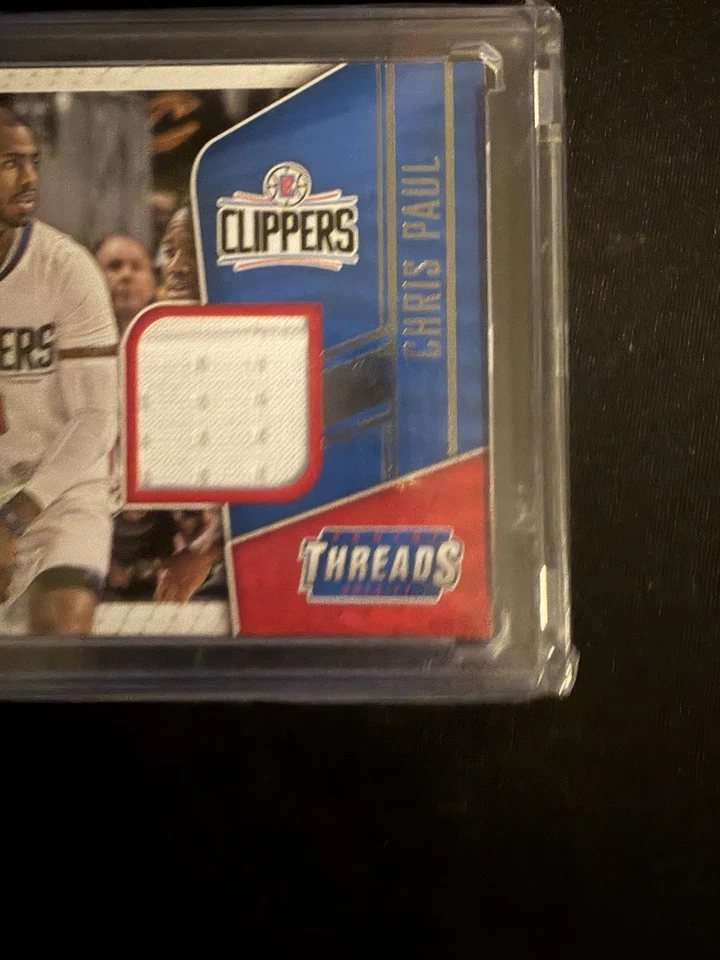 Chris Paul 2016-17 PANINI THREADS GAME USED JERSEY LA Clippers #66 Patch Relic - Image 4 of 4