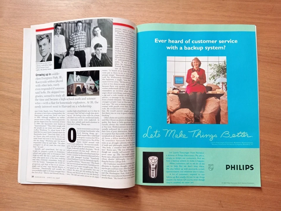 Unabomber Time Magazine April 15, 1996  Ted Kaczynski Gacy True Crime, Pre-Owned - Image 4 of 4