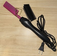 Ceramic Hair Straightening Hot Comb Pressing Brush Lay Edges Straightener Heat