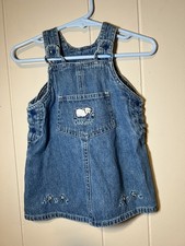 Oshkosh B  gosh Girls Denim Dress Vintage Lamb ABC Size 6-9 Months