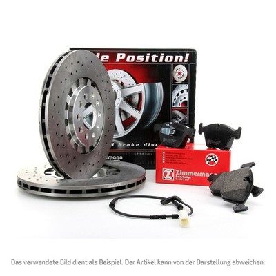 Zimmermann FORMULA Z Bremsscheiben + Beläge + Sensor für AUDI E-TRON (GE) vorne